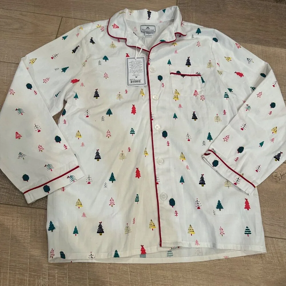 PETITE PLUME YOUTH SIZE 12 WHITE CHRISTMAS PAJAMA TOP